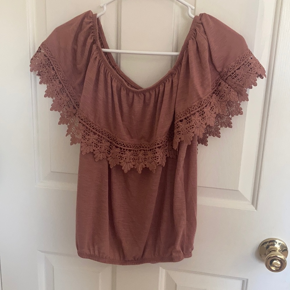 Pink lace top size medium